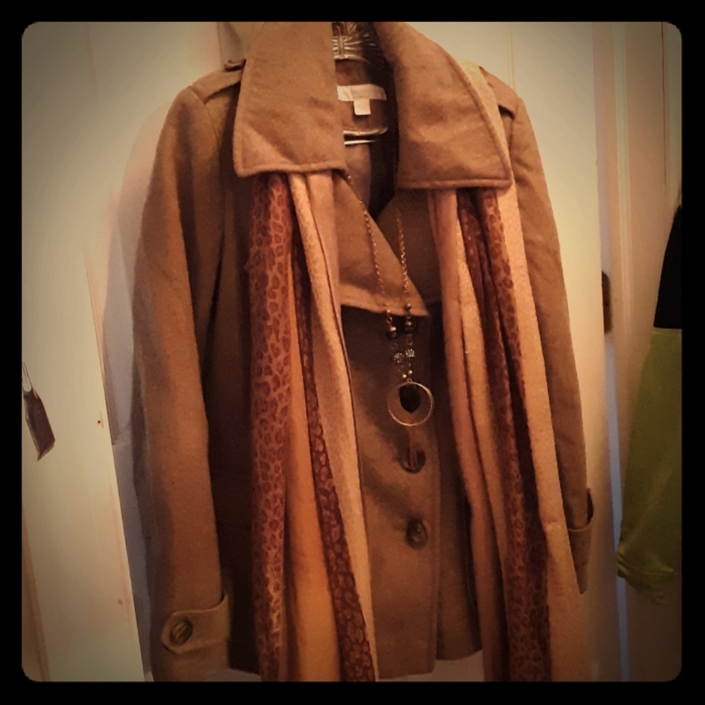 New York &Co. Tan peacoat size small